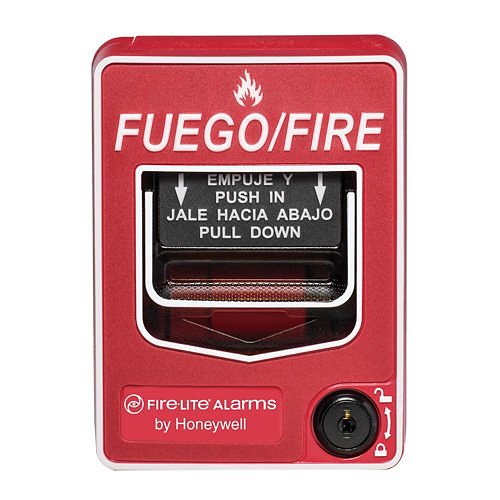 Fire-Lite W-BG12LXSP SWIFT Wireless Addressable Dual-Action Manual Pull Station with Key-lock Reset, Spanish "FUEGO"