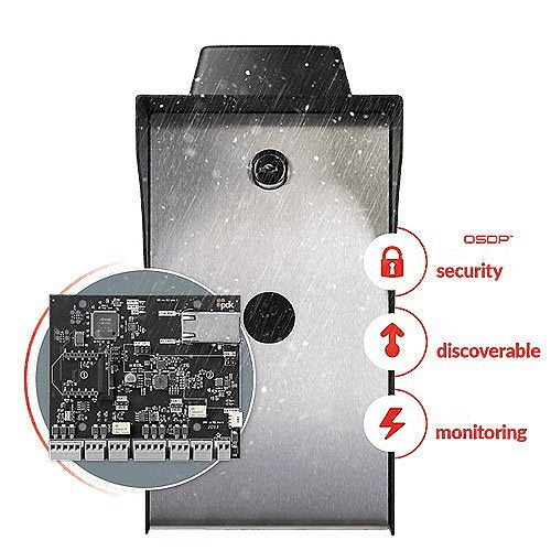 ProdataKey RPE Red Pedestal Outdoor 2 Door Controller with Weatherproof Stainless-Steel Enclosure, Ethernet