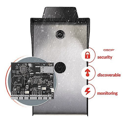 ProdataKey RPW Red Pedestal Outdoor 2 Door Controller with Weatherproof Stainless-Steel Enclosure, Wireless