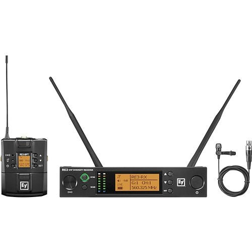 Electro-Voice RE3-BPCL-5H  UHF Wireless Set with CL3 Cardioid Lavalier Microphone, RE3-BPT Bodypack Transmitter, RE3-RX Diversity Receiver