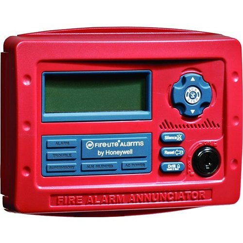 Fire-Lite ANN-80 80-Character Serial LCD Annunciator, Compact, Backlit, Red